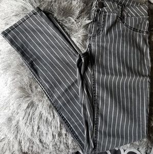 Pinstripe Denim Skinny Jeans